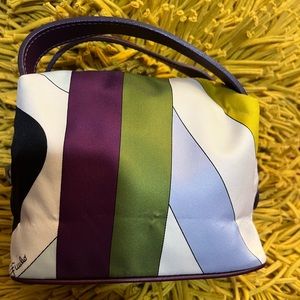 Emilio Pucci Silk/Leather Mini Bag